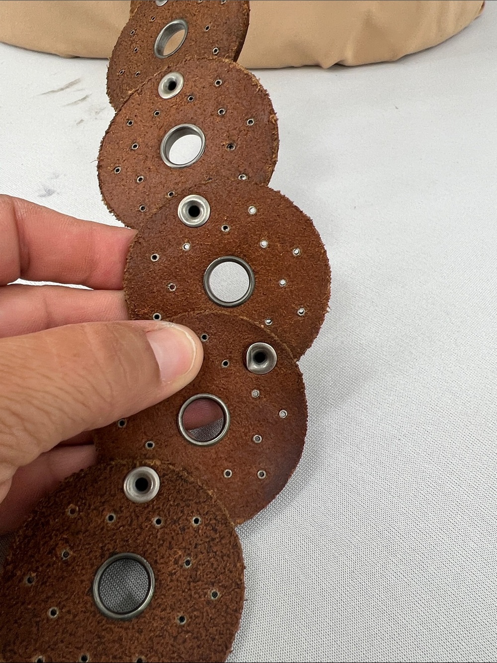 Artisan Dark Brown Boho Disc Waist Belt - Picture 4 of 5